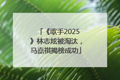《歌手2025》林志炫被淘汰，马嘉祺揭榜成功