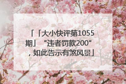 「大小快评第1055期」“违者罚款200”，如此告示有煞风景