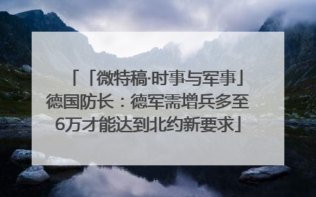 「微特稿·时事与军事」德国防长：德军需增兵多至6万才能达到北约新要求