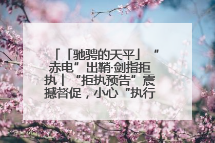 「驰骋的天平」“赤电”出鞘·剑指拒执︱“拒执预告”震撼督促，小心“执行”变“执刑”