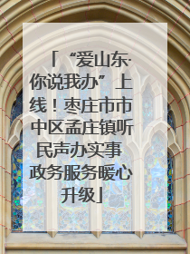 “爱山东·你说我办”上线！枣庄市市中区孟庄镇听民声办实事 政务服务暖心升级