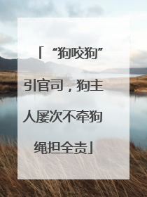 “狗咬狗”引官司，狗主人屡次不牵狗绳担全责
