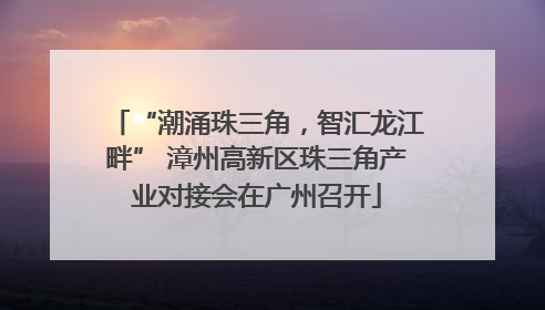 “潮涌珠三角，智汇龙江畔” 漳州高新区珠三角产业对接会在广州召开