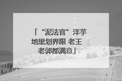 “泥法官”洋芋地里划界限 老王老郭都满意