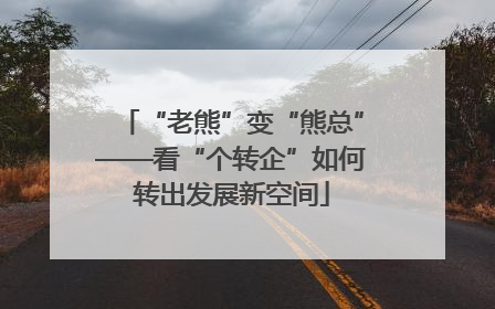 “老熊”变“熊总”——看“个转企”如何转出发展新空间