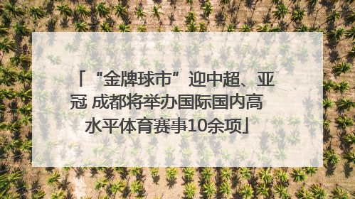“金牌球市”迎中超、亚冠 成都将举办国际国内高水平体育赛事10余项