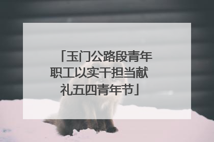 玉门公路段青年职工以实干担当献礼五四青年节