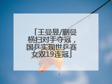 王曼昱/蒯曼横扫对手夺冠，国乒实现世乒赛女双19连冠