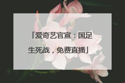 爱奇艺官宣：国足生死战，免费直播