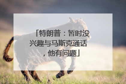 特朗普：暂时没兴趣与马斯克通话，他有问题