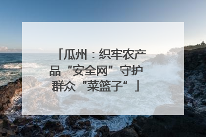 瓜州：织牢农产品“安全网”守护群众“菜篮子”