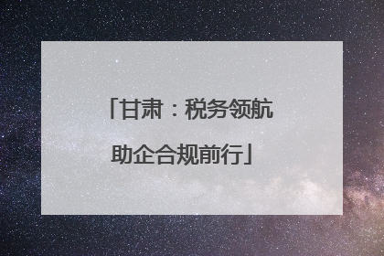 甘肃：税务领航 助企合规前行