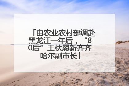 由农业农村部调赴黑龙江一年后，“80后”王杕履新齐齐哈尔副市长