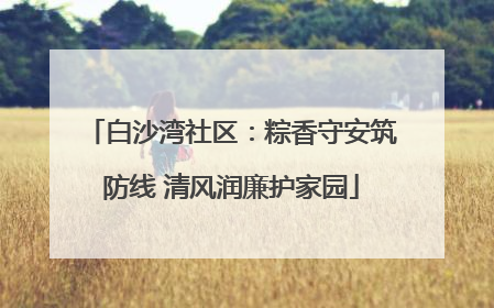 白沙湾社区：粽香守安筑防线 清风润廉护家园