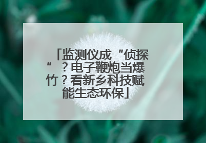 监测仪成“侦探”？电子鞭炮当爆竹？看新乡科技赋能生态环保