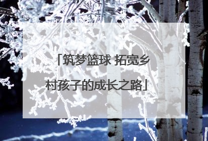 筑梦篮球 拓宽乡村孩子的成长之路