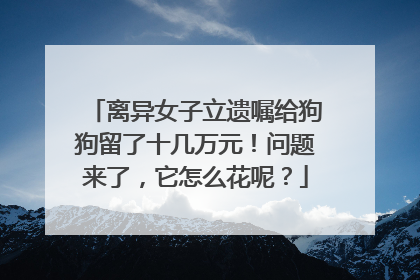 离异女子立遗嘱给狗狗留了十几万元！问题来了，它怎么花呢？