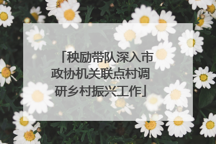 秧励带队深入市政协机关联点村调研乡村振兴工作