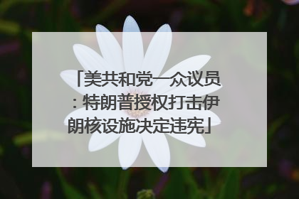 美共和党一众议员：特朗普授权打击伊朗核设施决定违宪