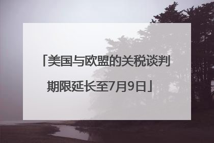 美国与欧盟的关税谈判期限延长至7月9日