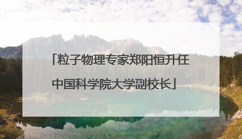 粒子物理专家郑阳恒升任中国科学院大学副校长