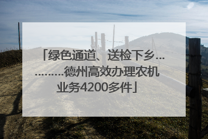 绿色通道、送检下乡…………德州高效办理农机业务4200多件