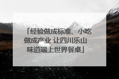 经验做成标准、小吃做成产业 让四川乐山味道端上世界餐桌
