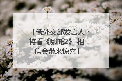 俄外交部发言人：将看《哪吒2》 相信会带来惊喜