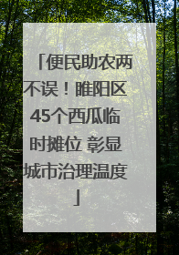 便民助农两不误！睢阳区45个西瓜临时摊位 彰显城市治理温度