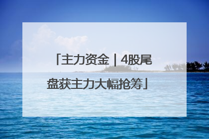主力资金｜4股尾盘获主力大幅抢筹