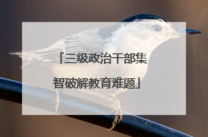 三级政治干部集智破解教育难题