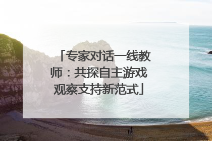 专家对话一线教师：共探自主游戏观察支持新范式