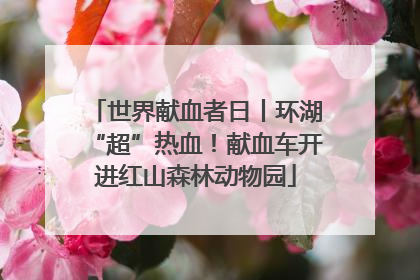 世界献血者日丨环湖“超”热血！献血车开进红山森林动物园