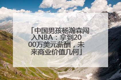 中国男孩杨瀚森闯入NBA：拿到2000万美元薪酬，未来商业价值几何