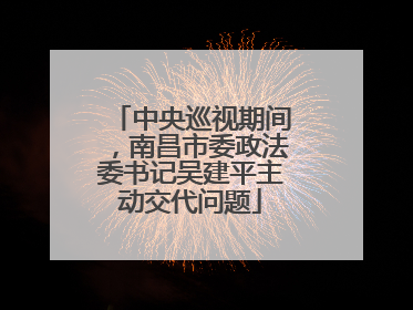 中央巡视期间，南昌市委政法委书记吴建平主动交代问题