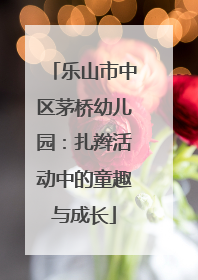 乐山市中区茅桥幼儿园：扎辫活动中的童趣与成长