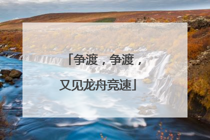 争渡，争渡，又见龙舟竞速