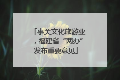 事关文化旅游业，福建省“两办”发布重要意见