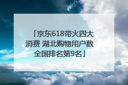 京东618带火四大消费 湖北购物用户数全国排名第9名