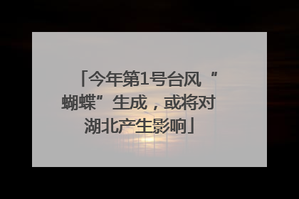 今年第1号台风“蝴蝶”生成，或将对湖北产生影响