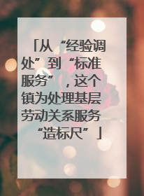 从“经验调处”到“标准服务”，这个镇为处理基层劳动关系服务“造标尺”