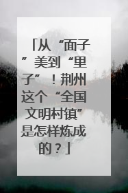 从“面子”美到“里子”！荆州这个“全国文明村镇”是怎样炼成的？