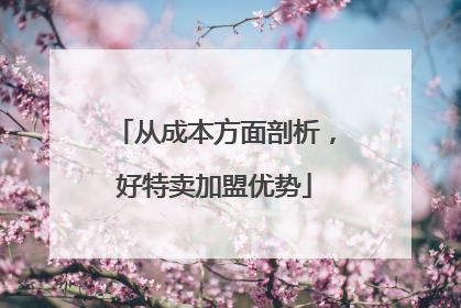 从成本方面剖析，好特卖加盟优势