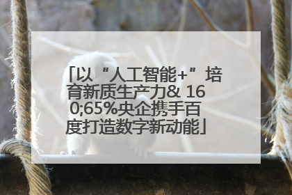 以“人工智能+”培育新质生产力& 160;65%央企携手百度打造数字新动能