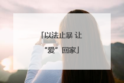 以法止暴 让“爱”回家