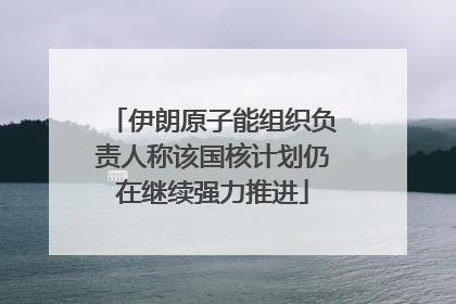 伊朗原子能组织负责人称该国核计划仍在继续强力推进