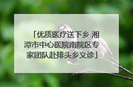 优质医疗送下乡 湘潭市中心医院南院区专家团队赴排头乡义诊