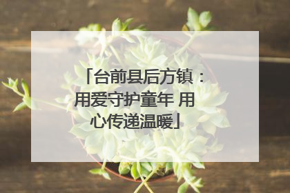 台前县后方镇：用爱守护童年 用心传递温暖