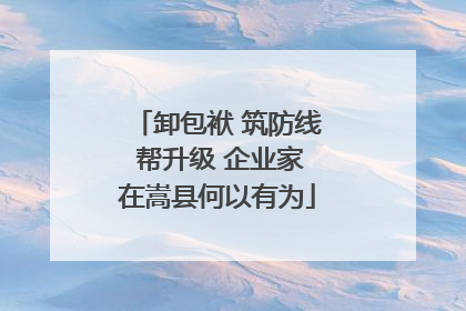 卸包袱 筑防线 帮升级 企业家在嵩县何以有为