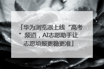 华为浏览器上线“高考”频道，AI志愿助手让志愿填报更稳更准